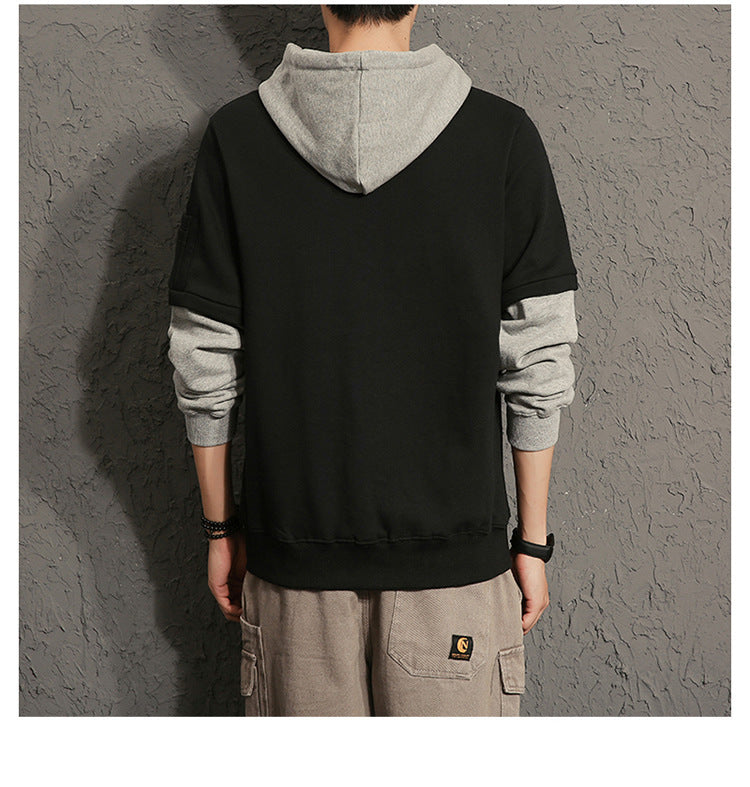 Round neck hooded jacket men's sweater