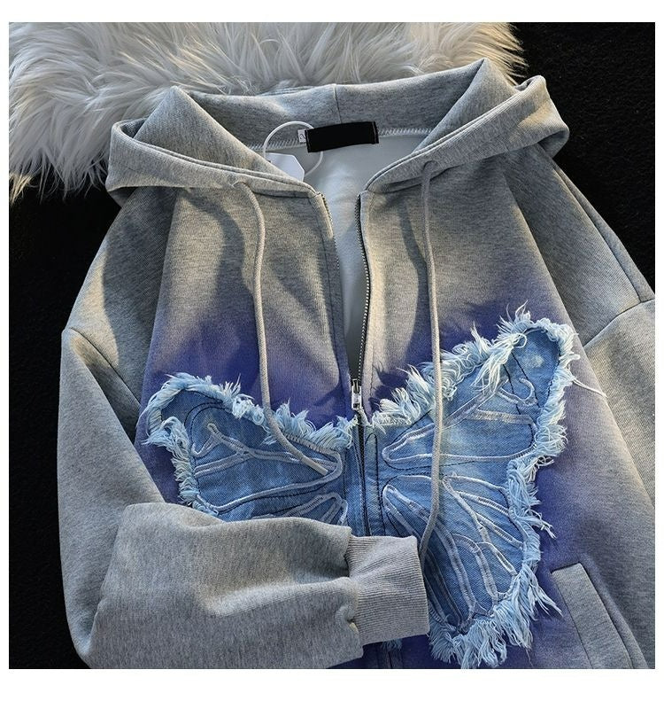 Gradient Fashion Trendy Sweater Women's Hooded Jacket