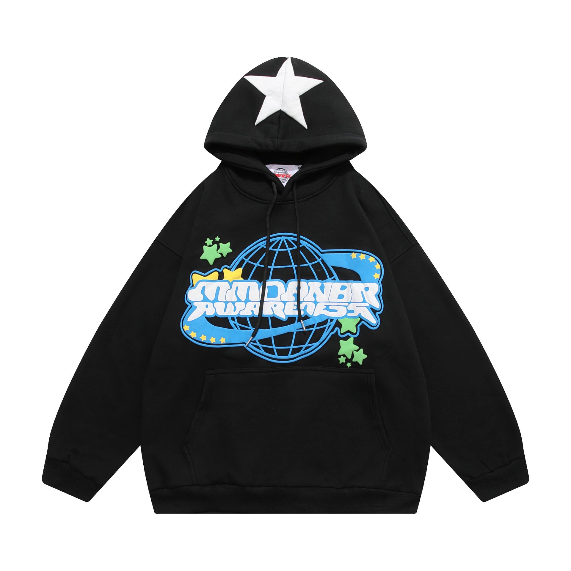 Wearing A Loose Hoodie With Winter Girls' Stars Around The Minority