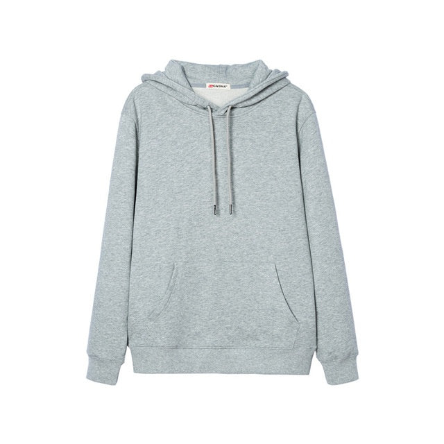 Men's solid color hooded pullover sweater