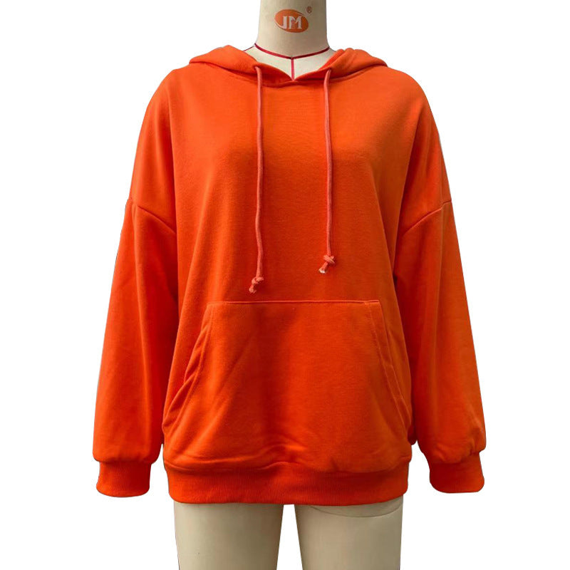 Long Sleeved Fall Winter Hooded Pullover Loose Hoodie