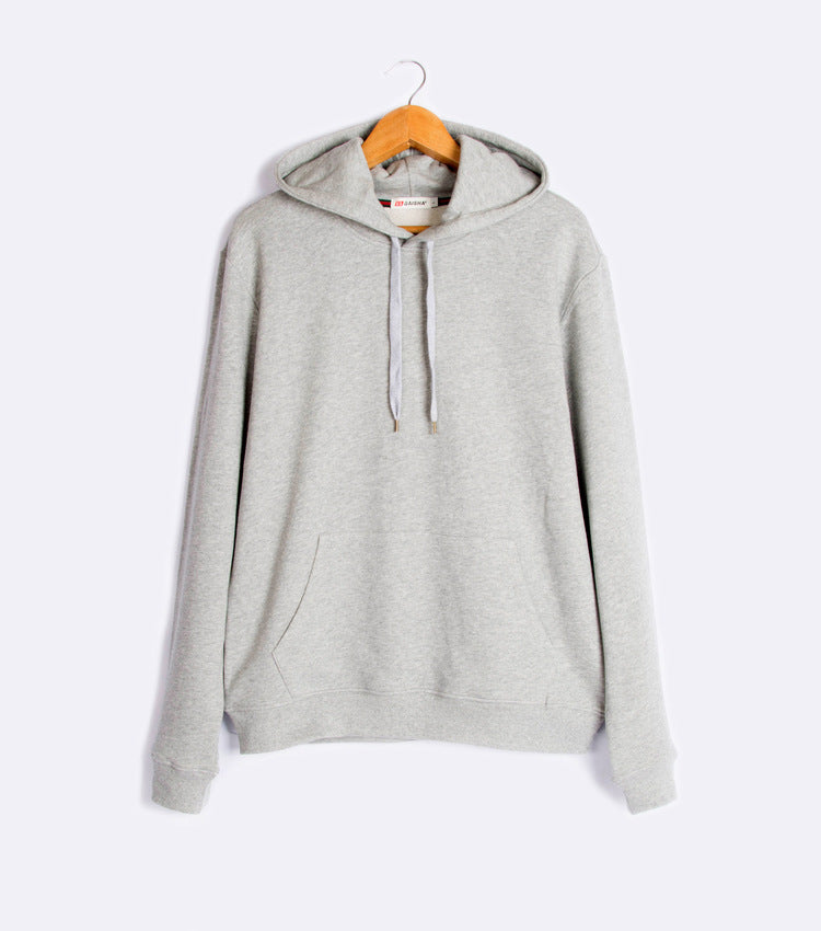 Men's solid color hooded pullover sweater