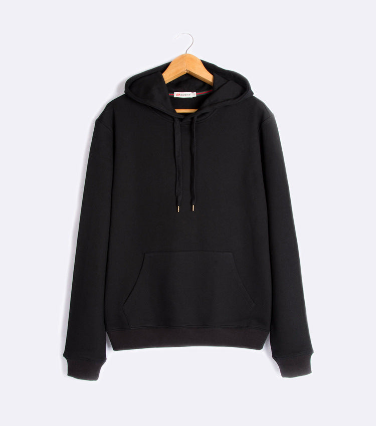 Men's solid color hooded pullover sweater