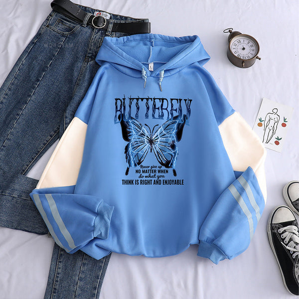 Butterfly Print Sweater Spring And Autumn Men And Women All-matching Coat