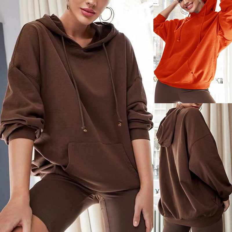 Long Sleeved Fall Winter Hooded Pullover Loose Hoodie