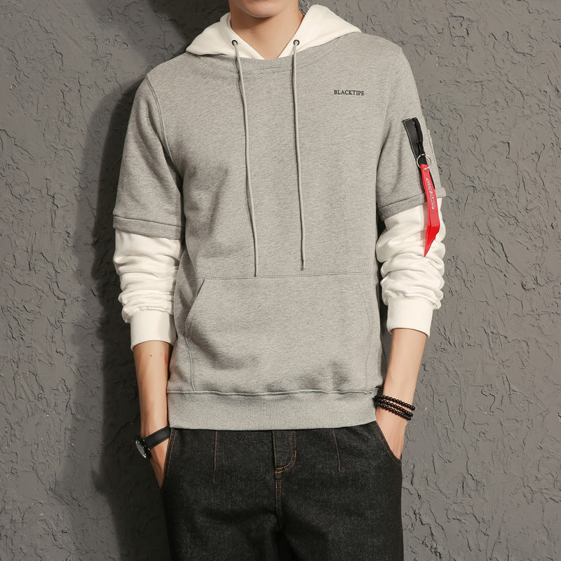 Round neck hooded jacket men's sweater