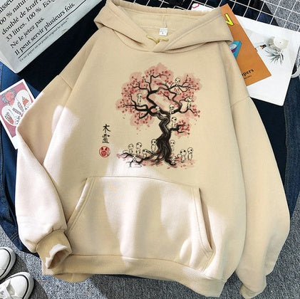 Peach Tree Autumn And Winter Polyester Hooded Sweater