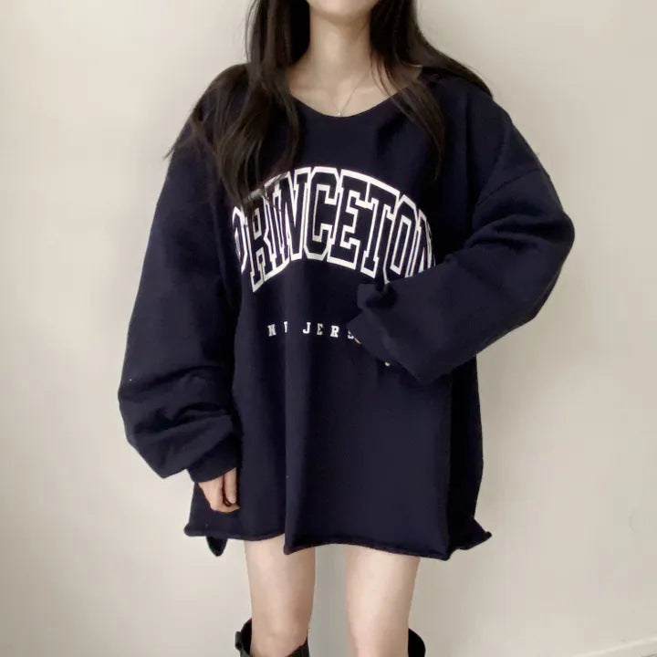 Korean Style Letter Hooded Loose Spring And Autumn Sweater