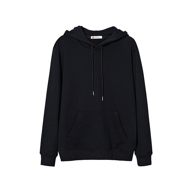 Men's solid color hooded pullover sweater