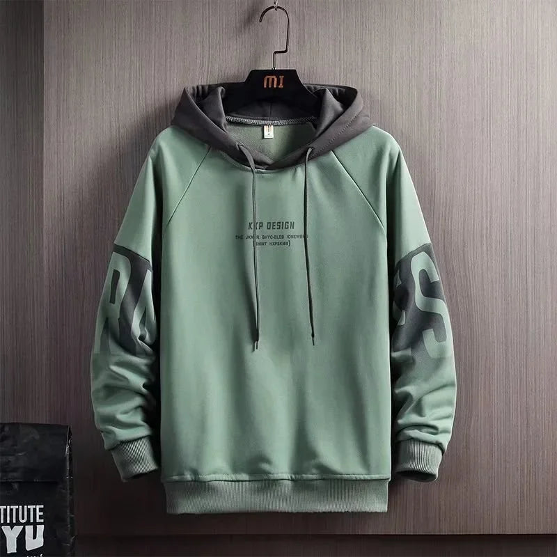 Men's Autumn Winter Hooded Loose-fit