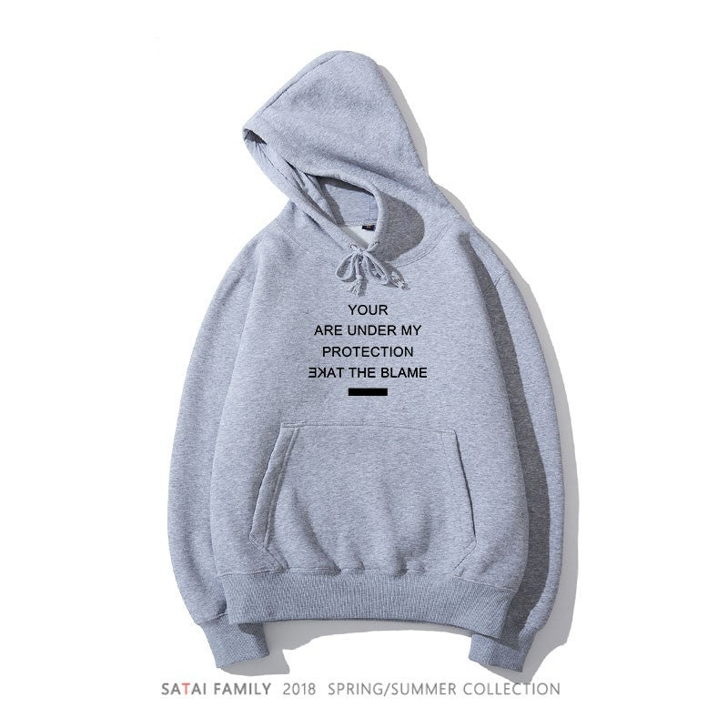 White Take The Blame Print Hoodie