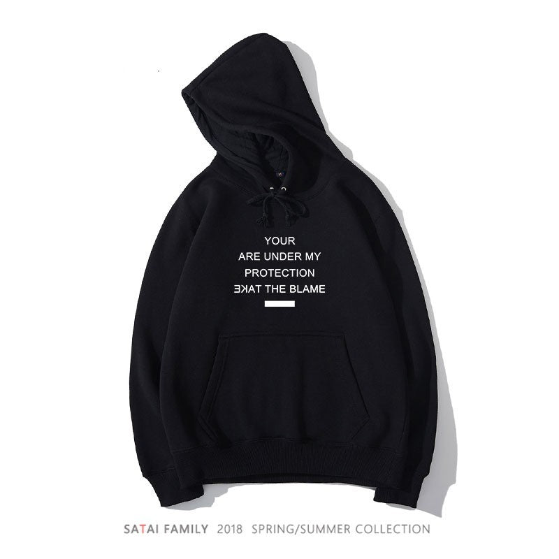 White Take The Blame Print Hoodie