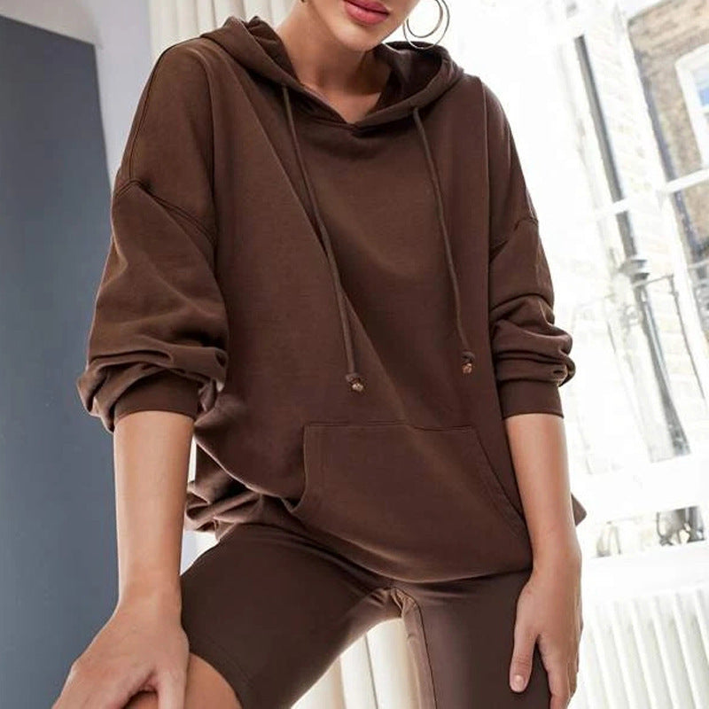 Long Sleeved Fall Winter Hooded Pullover Loose Hoodie